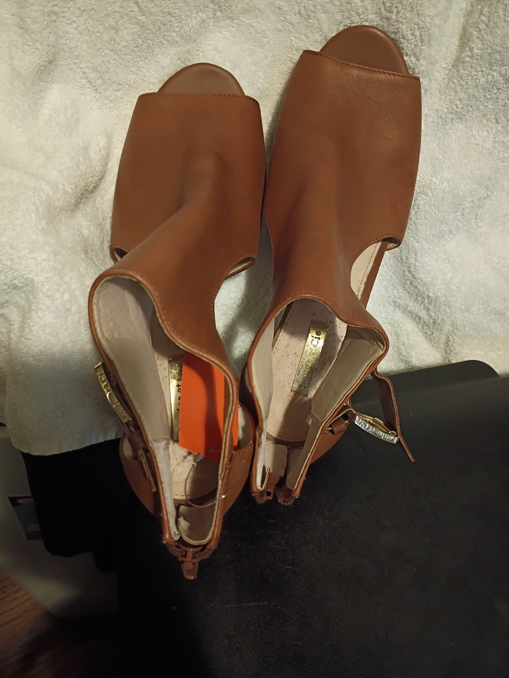 Louise et Cie Brown Open-Toe Ankle Heels